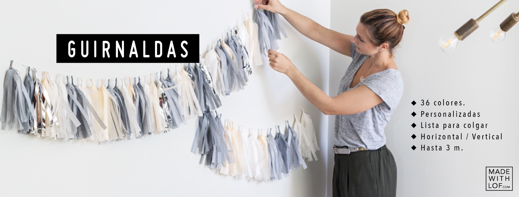 Guirnaldas de papel de seda personalizadas